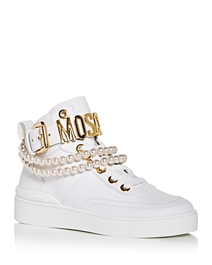 Moschino Logo Embellished High Top Sneakers - 100% Exclusive