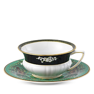 Wedgwood Wonderlust Emerald Forest 2 Piece Teacup Saucer Set In Emerald Multi