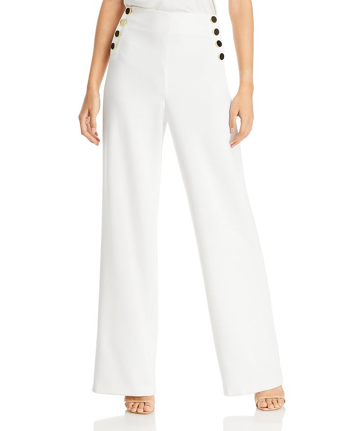 Alice and Olivia Ray High Waist Buttoned Pants | Bloomingdale's
