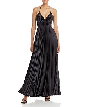 Shop A.l.c Aries Pleated Open Back Dress In Black