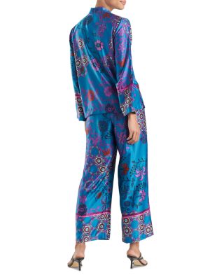 Floral Print Satin Pajama Set