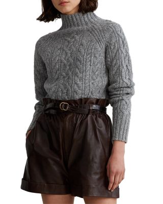 ralph lauren cable knit turtleneck sweater