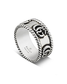 Gucci - Sterling Silver Double G Marmont Ring