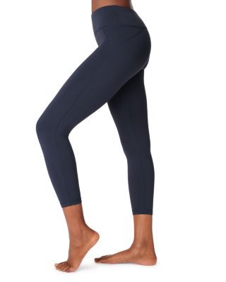 ODODOS Women's 7/8 Yoga Leggings with Pockets, High Waisted Workout Sports  Running Tights Athletic Pants-Inseam 25, Navy, X-Small