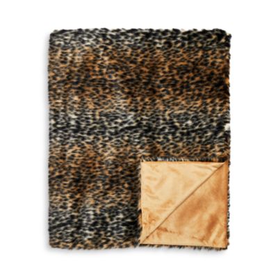 Hudson Park Collection - Leopard Print Faux Fur Throw - 100% Bloomingdale's Exclusive