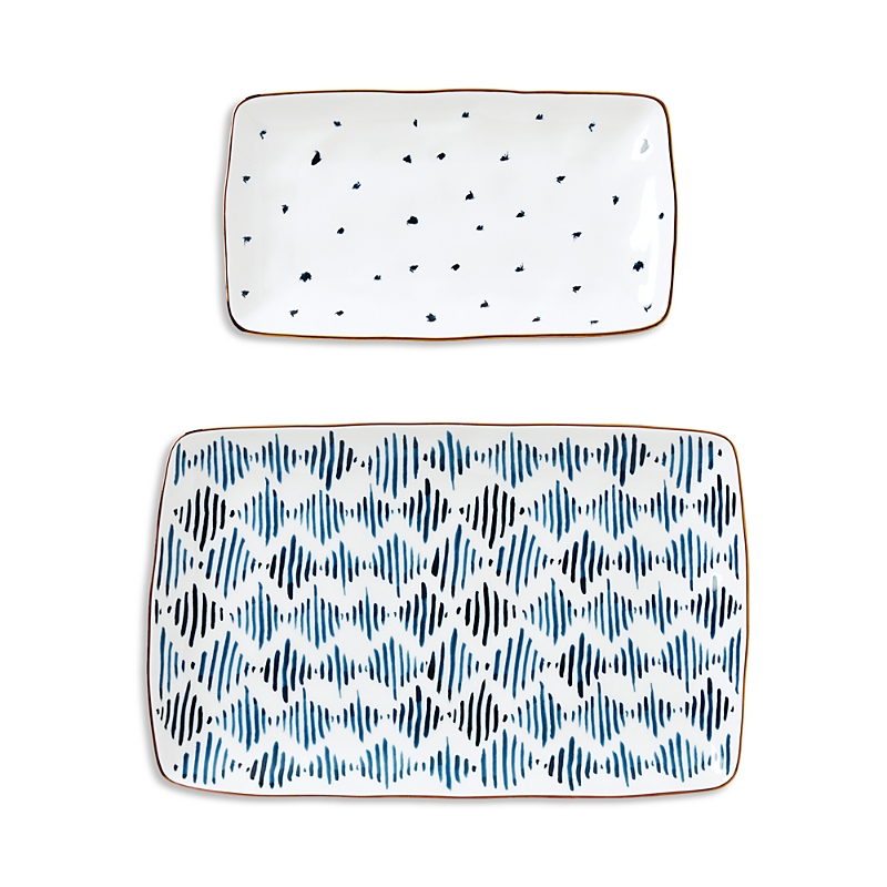 Lenox Blue Bay 2 Piece Nesting Platter Set In Blue