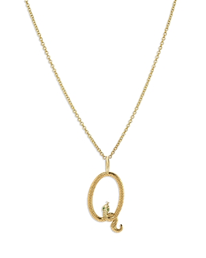 Zoe Lev 14k Yellow Gold Emerald & Diamond Accent Snake Initial Pendant Necklace, 16-18 In Q