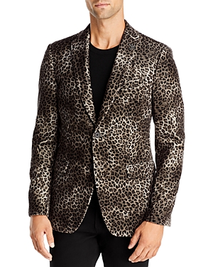 John Varvatos Star Usa Leopard Print Velvet Jacket