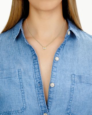 18K Yellow Gold Le Cube Diamant Medium Chain Necklace with Diamond, 17.7" 