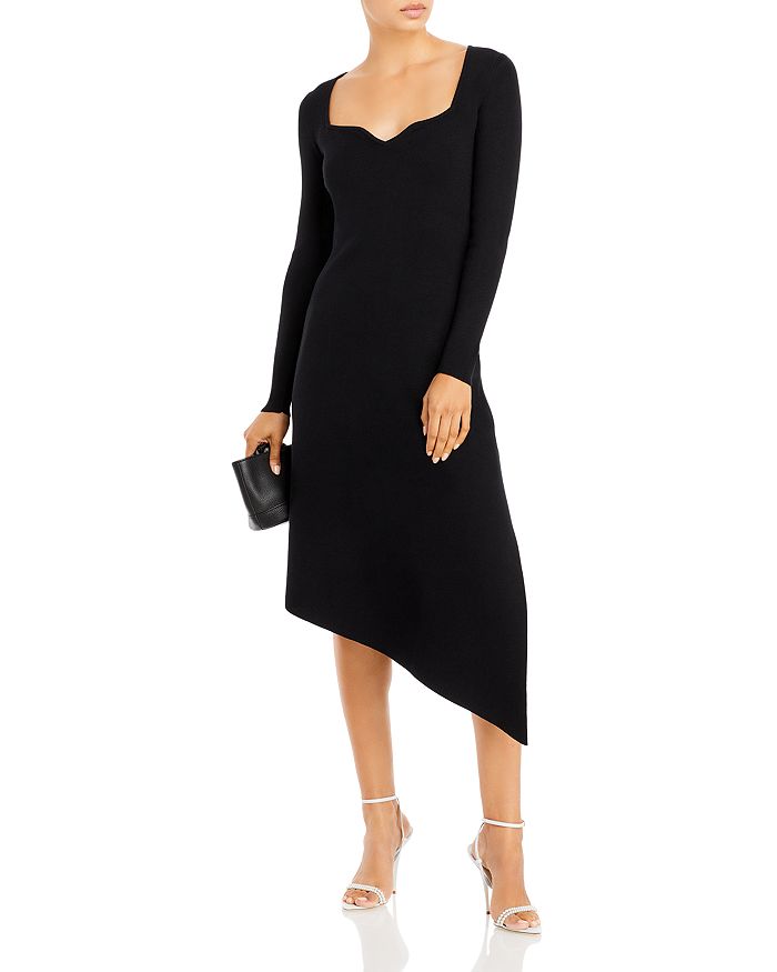 Asymmetric hem midi sales dress
