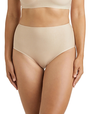 Tc Fine Intimates Wonderful Edge Matte Microfiber Modern Hi-cut Brief In Warm Beige