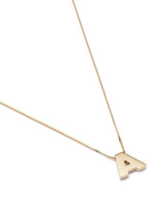 Initial Pendant Necklace in 14K Yellow Gold, 16&amp;quot; 