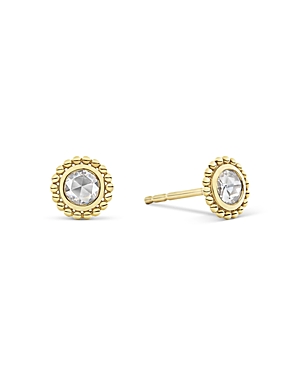 Lagos 18k Yellow Gold Covet Rose Cut Diamond Stud Earrings