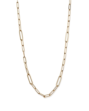 14K Yellow Gold Paperclip Link Chain Necklace, 18