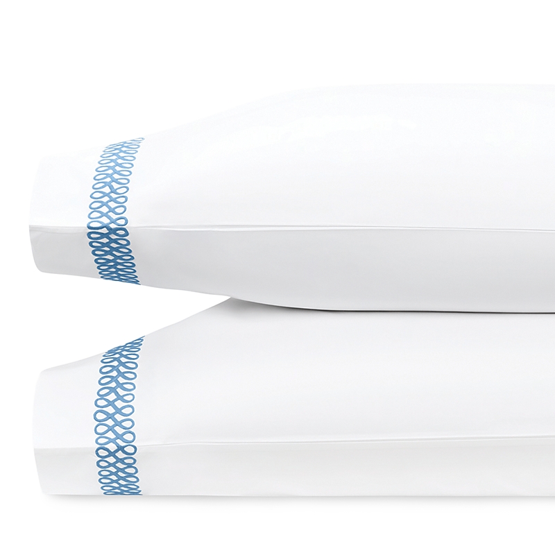 Matouk Astor Braid Standard Pillowcase, Pair In Sky
