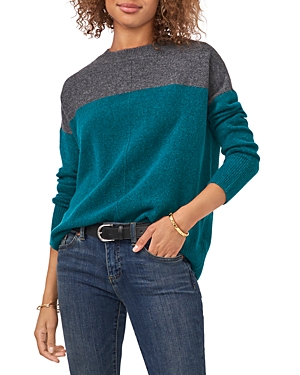 Vince Camuto Color Blocked Sweater In Vineyard Green