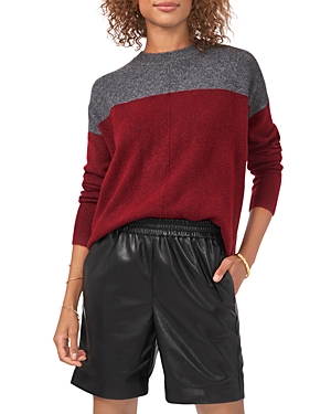 Vince Camuto Colour Blocked Jumper In Earth Red