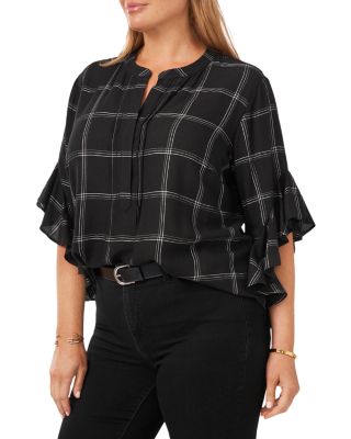 vince camuto plaid blouse