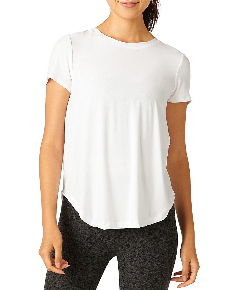 Beyond Yoga Plus On The Down Low Bopo Tee In Cloud White