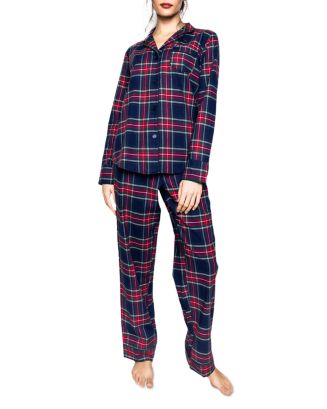Petite Plume Windsor Tartan Flannel Pajama Set | Bloomingdale's