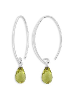 peridot threader earrings