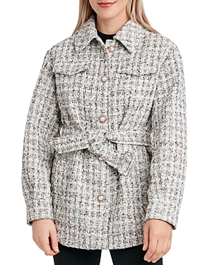 LAUNDRY BY SHELLI SEGAL LAUNDRY BY SHELLI SEGAL BELTED TWEED SHIRT JACKET,UU223120