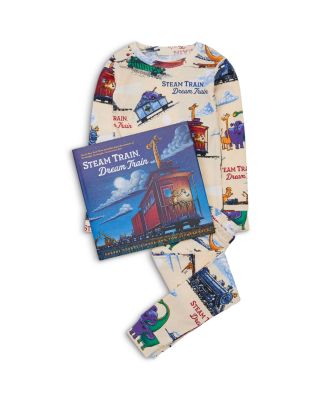 Hatley Boys' Cotton Steam Train Dream Train Pajamas Book Set