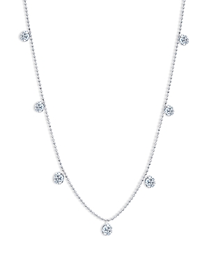 Shop Graziela Gems Gems 18k White Gold Diamond Dangle Floating Statement Necklace, 18