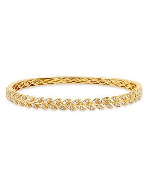 Graziela Gems 18K Yellow Gold Folha Diamond Bangle Bracelet