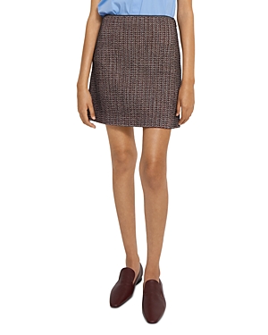 Theory B.walden Cotton & Wool Blend Tweed Skirt In Multi