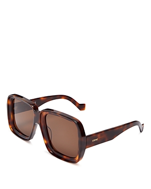 Loewe Women's Paula's Ibiza Geometric Sunglasses, 56mm In Havana/brown Solid