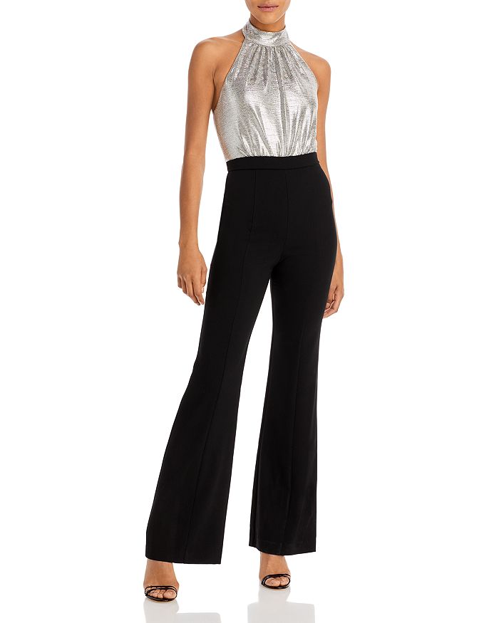 Black halo jumpsuit bloomingdales sales
