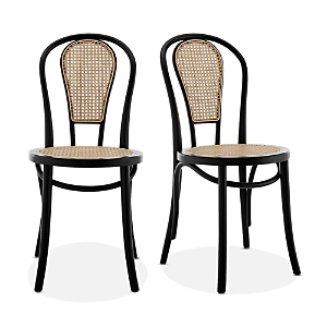 Euro Style Liva Side Chair, Set Of 2 In Matte Black
