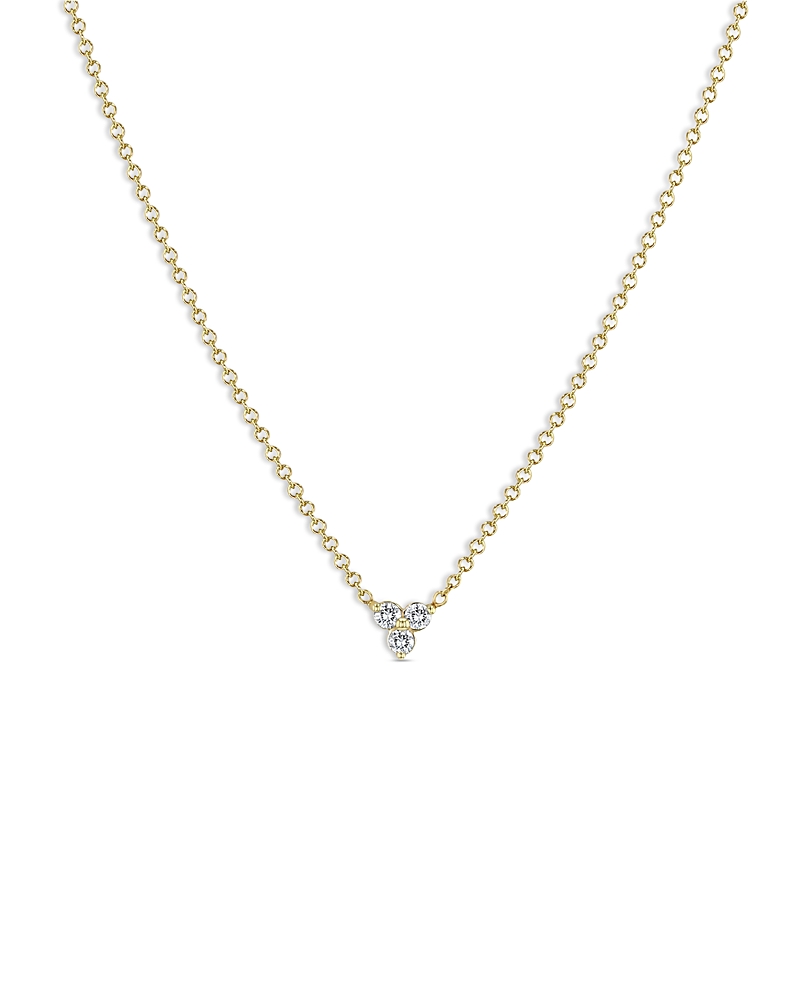 Zoë Chicco 14k Yellow Gold Diamond Triple Cluster Statement Necklace, 14-16 In Gold