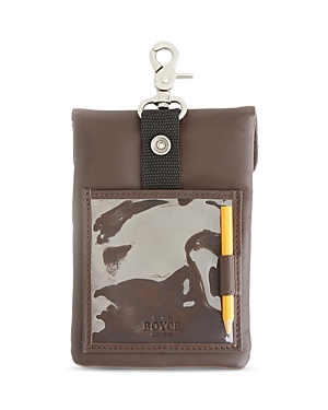 Royce New York Clip On Leather Golf Pouch In Coco