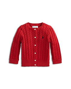 폴로 랄프로렌 Polo Ralph Lauren Girls Mini Cable Cotton Cardigan - Baby,Red