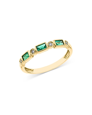 Bloomingdale's Emerald & Diamond Stacking Band in 14K Yellow Gold - 100% Exclusive