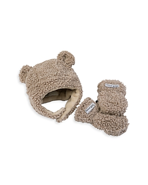 7AM Enfant Unisex Le Cub Teddy Mitten & Hat Set - Baby