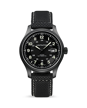 Shop Hamilton Titanium Khaki Field Watch, 42mm In Black