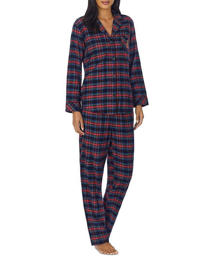 Ralph Lauren Long Sleeve Notch Collar Pajama Set | Bloomingdale's