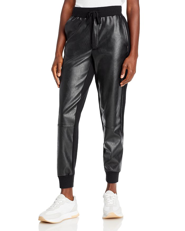 AQUA Faux Leather Front Jogger Pants - 100% Exclusive