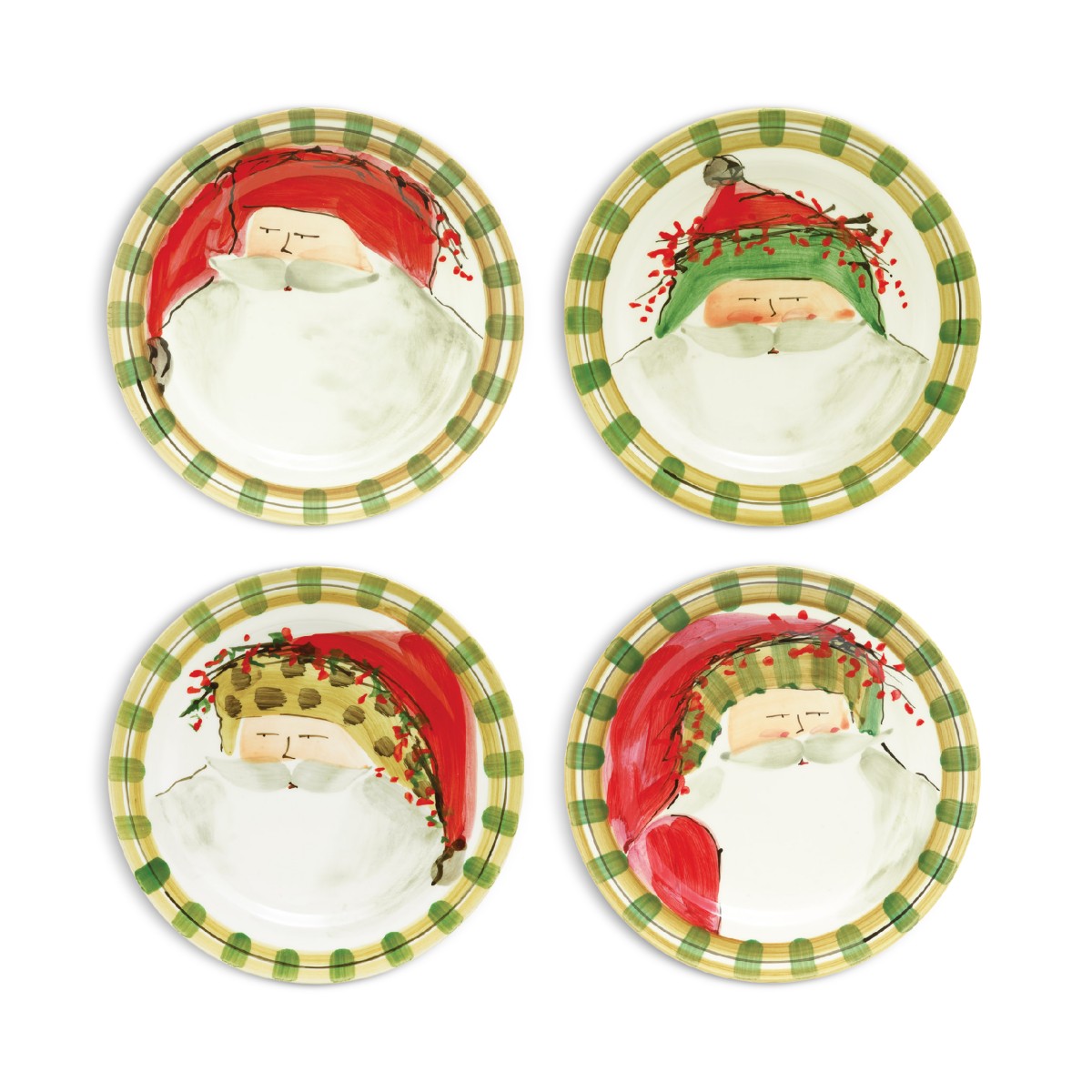 Vietri Old St. Nick Assorted Dinner Plates, Set of 4 in Asst
