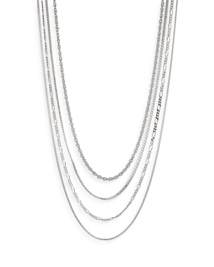 Nadri Gemma Multi Chain Layered Necklace, 15 In Silver