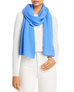 C By Bloomingdale's Solid Ribbed Cashmere Scarf - 100% Exclusive In Cornflower