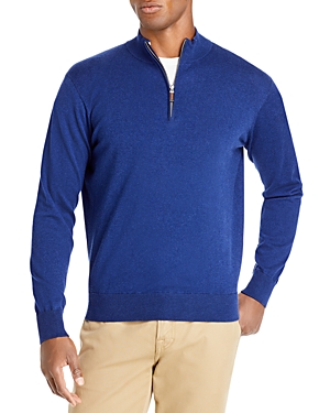 Peter Millar Men's Crest Quarter-zip Sweater In Navy