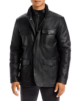 KARL LAGERFELD PARIS - Leather Classic Fit Blazer Jacket