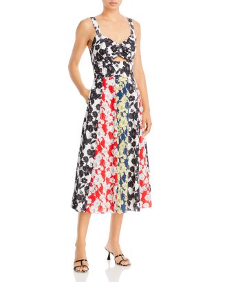 Jason Wu Mixed Print Silk Panel Midi Dress | Bloomingdale's