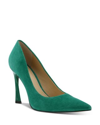 green designer pumps
