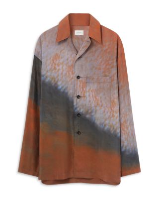 LEMAIRE button-up silk-blend shirt - Brown