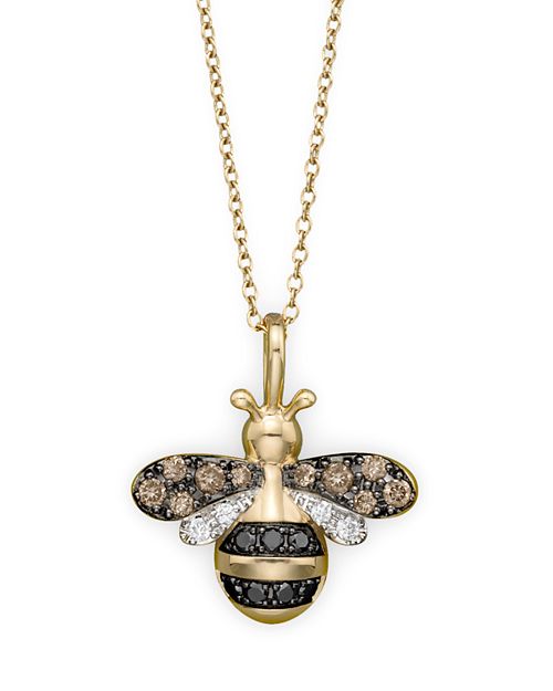 Bloomingdale S Diamond Bumble Bee Pendant Set In 14k